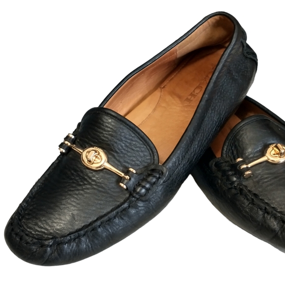 Coach Black Leather Women's Shoes - Picture 1 of 13